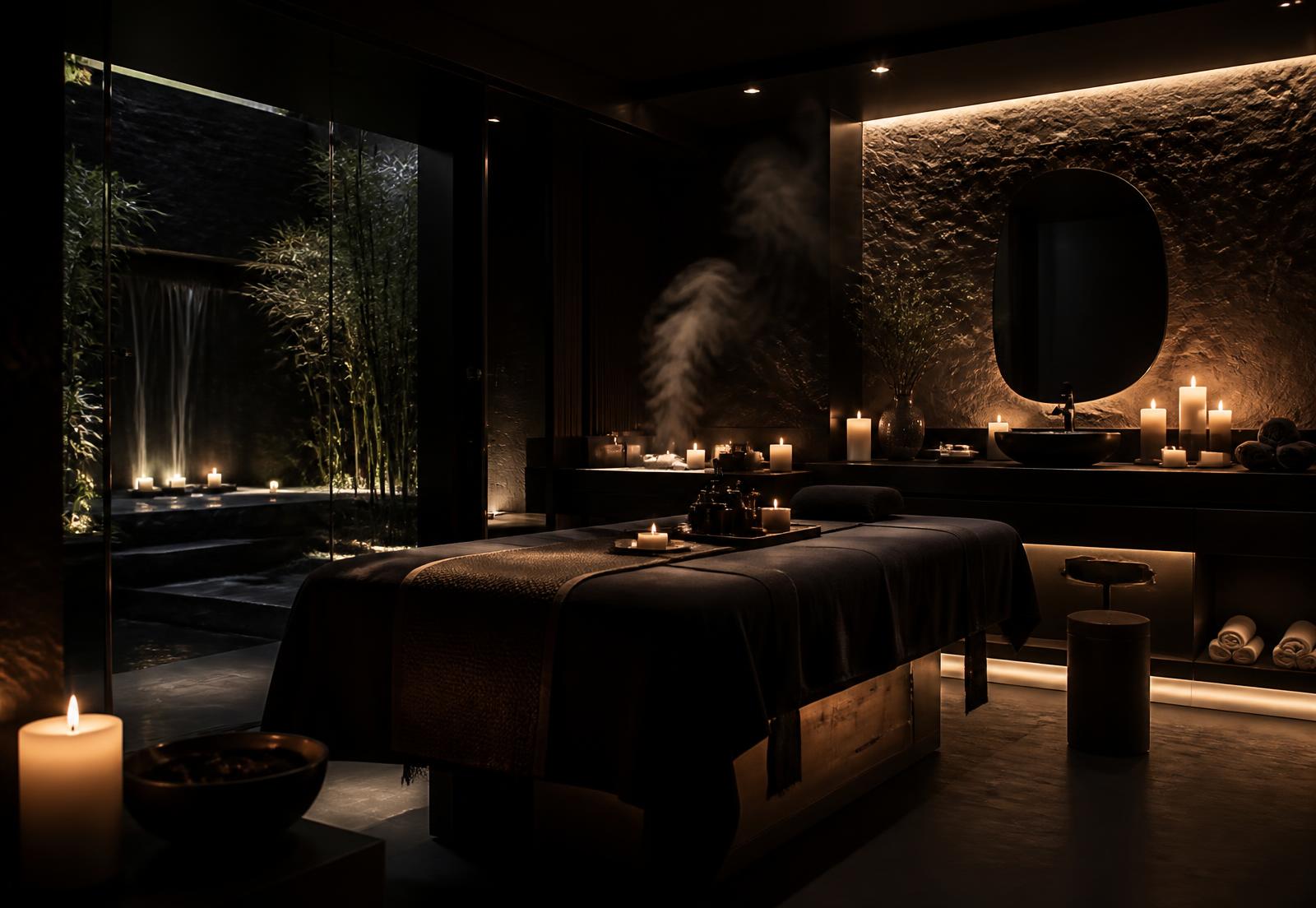 Candlelit treatment suite at Honey Nutrición & SPA